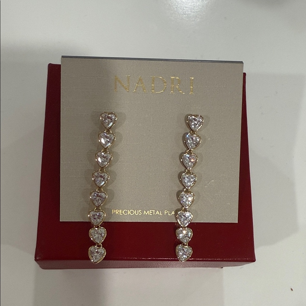Nadri Gold and Silver Heart Earrings